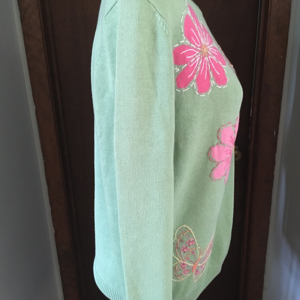 Alfred Dunner Butterfly Flower Sweater Size Small - Picture 3 of 8